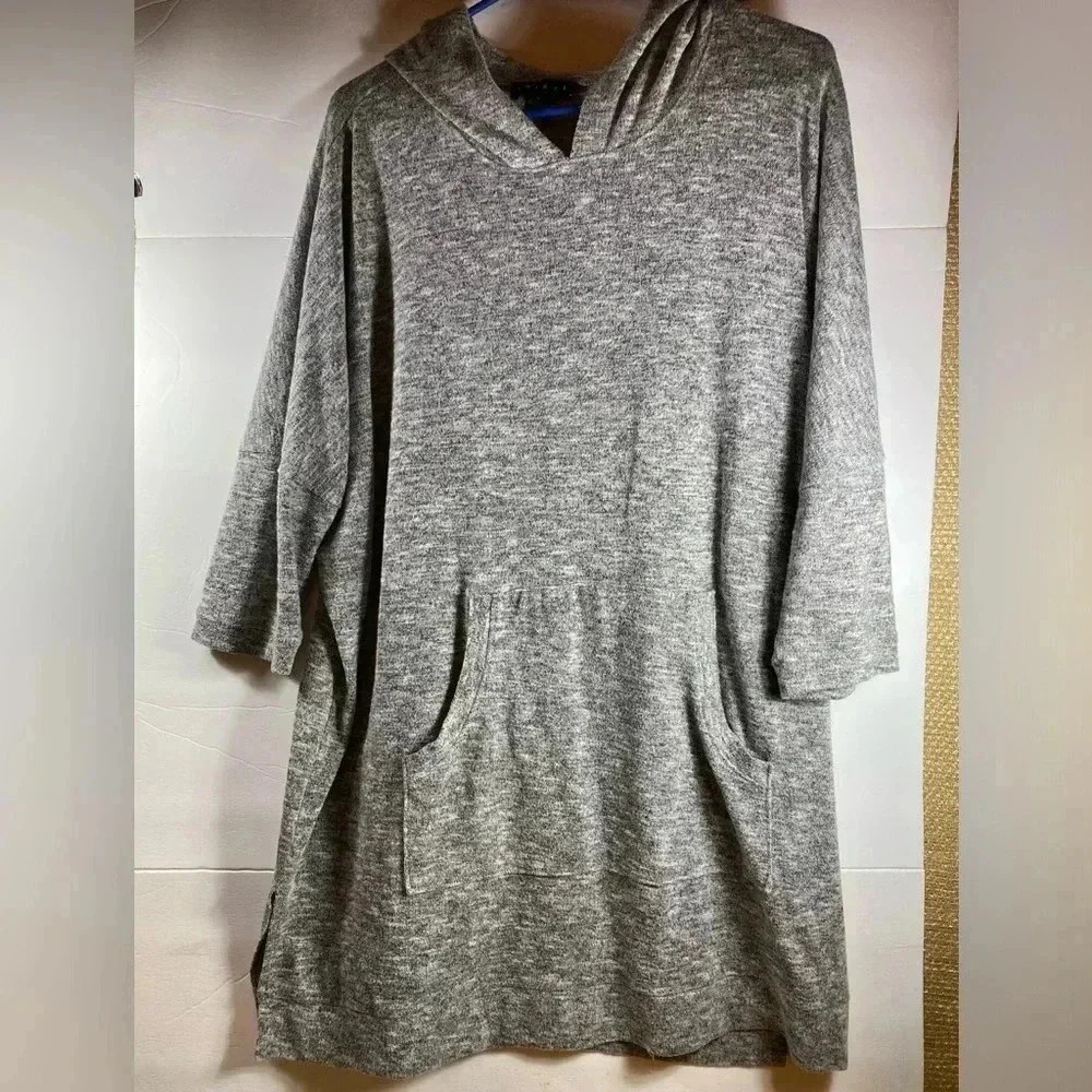 Tribal Heather Gray Hooded Dress